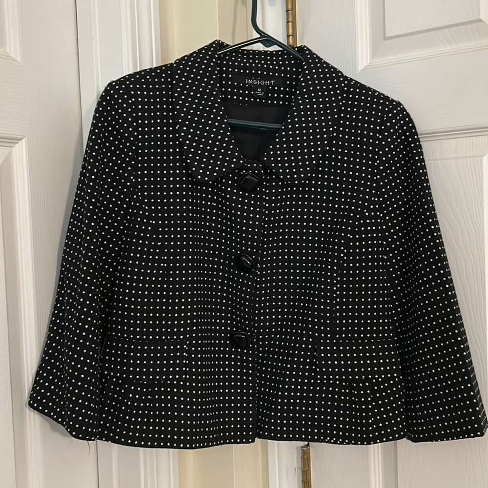 Insight Black/white dots swing blazer